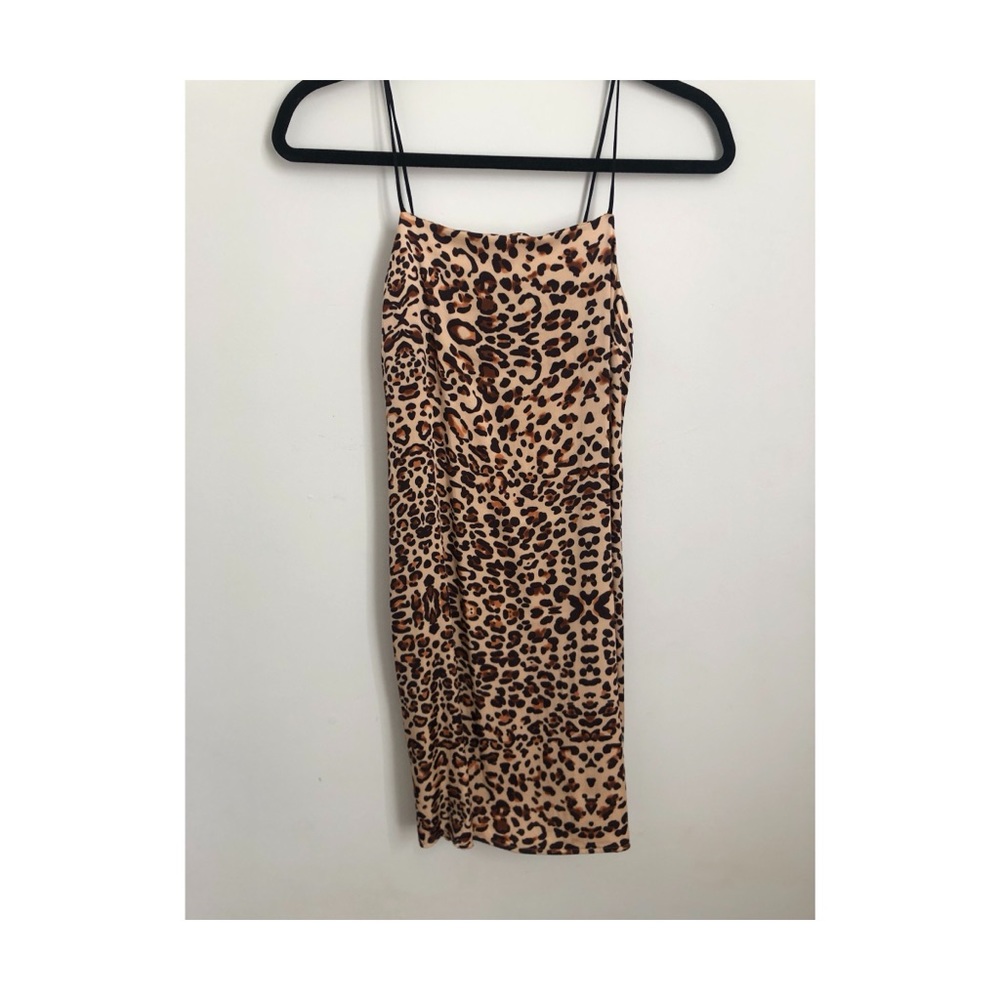 Leopard print silk dress